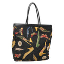 Salvatore Ferragamo Tote Bag Canvas Leather Black Gold Auth bs22290-1