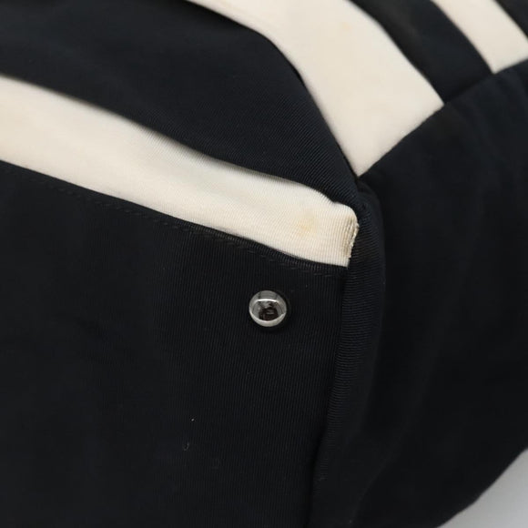 CHANEL Chain Tote Bag Canvas Navy White CC Auth bs22293