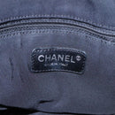 CHANEL Chain Tote Bag Canvas Navy White CC Auth bs22293-15