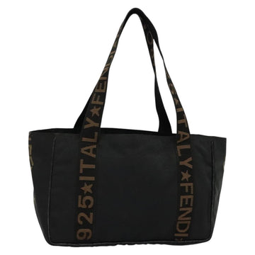 FENDI Tote Bag Canvas Black Auth bs22301