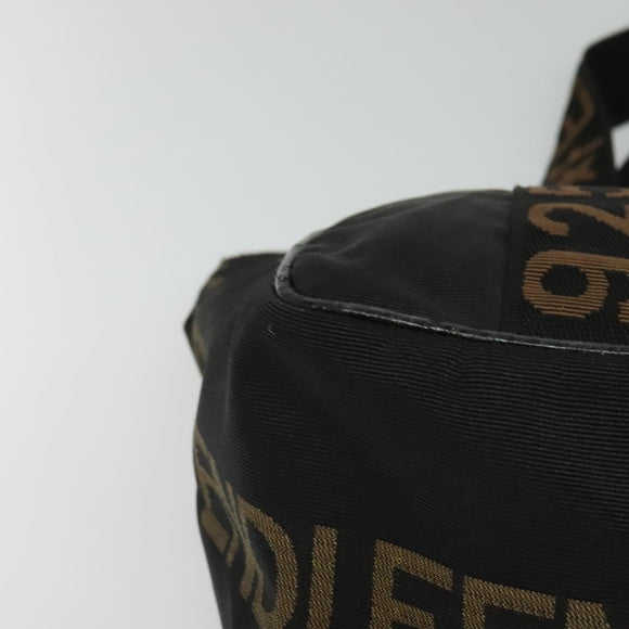 FENDI Tote Bag Canvas Black Auth bs22301