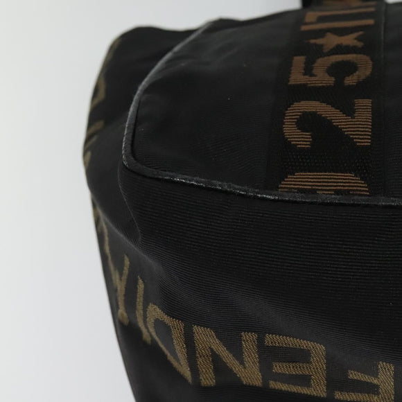 FENDI Tote Bag Canvas Black Auth bs22301