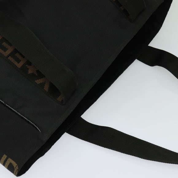 FENDI Tote Bag Canvas Black Auth bs22301