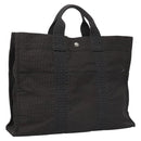 HERMES Her Line MM Tote Bag Canvas Gray Silver Auth bs22307-1