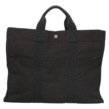 HERMES Her Line MM Tote Bag Canvas Gray Silver Auth bs22307 - 0