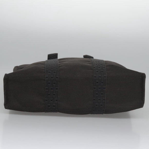 HERMES Her Line MM Tote Bag Canvas Gray Silver Auth bs22307