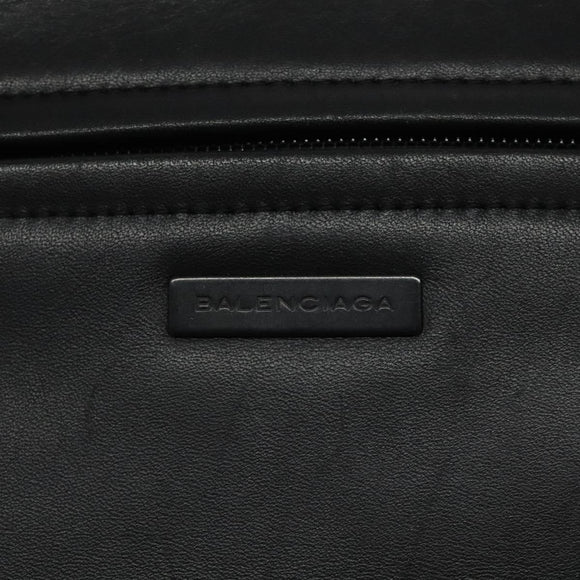 BALENCIAGA Clutch Bag Leather Black Auth bs22314
