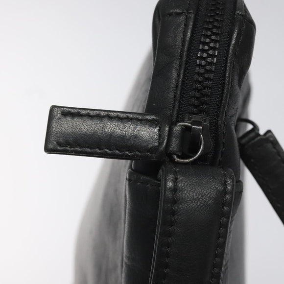 BALENCIAGA Clutch Bag Leather Black Auth bs22314