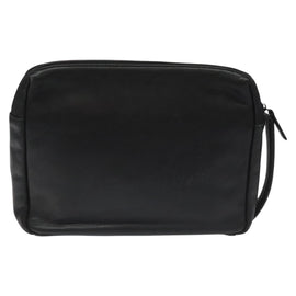BALENCIAGA Clutch Bag Leather Black Auth bs22314 - 0