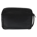 BALENCIAGA Clutch Bag Leather Black Auth bs22314-2