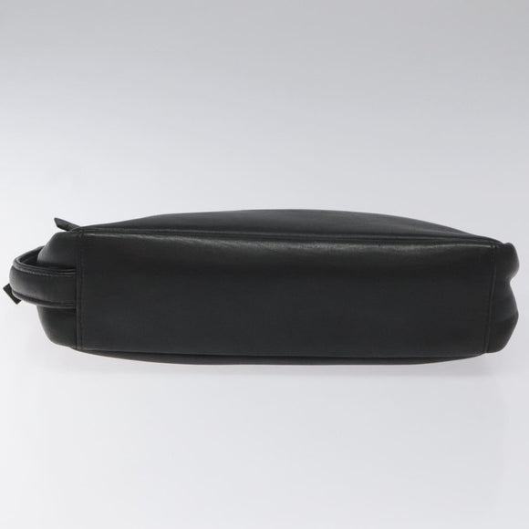 BALENCIAGA Clutch Bag Leather Black Auth bs22314