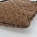 GUCCI GG Canvas Shoulder Bag Brown 257246 Auth bs22316-11