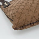 GUCCI GG Canvas Shoulder Bag Brown 257246 Auth bs22316-12