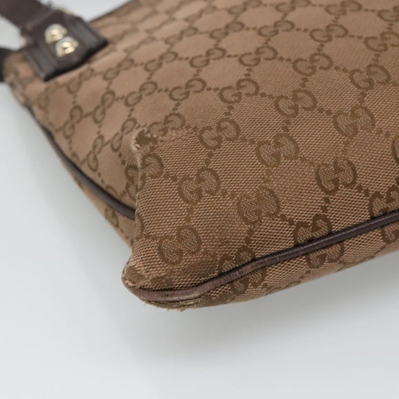 GUCCI GG Canvas Shoulder Bag Brown 257246 Auth bs22316
