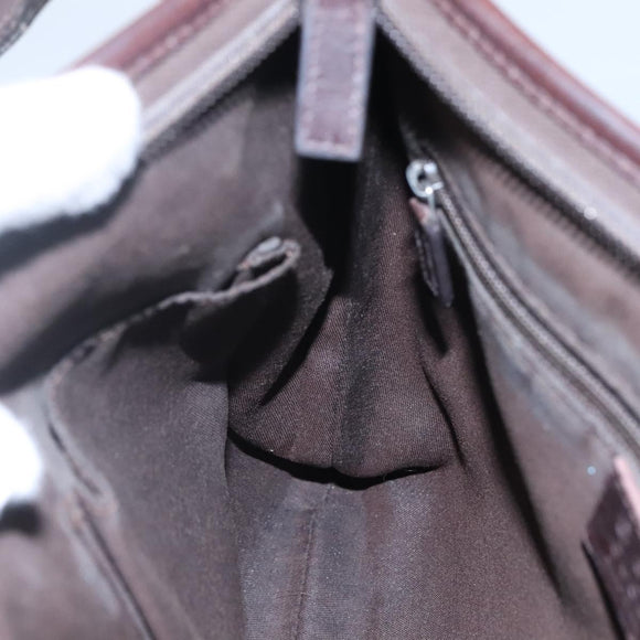 GUCCI GG Canvas Shoulder Bag Brown 257246 Auth bs22316