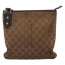 GUCCI GG Canvas Shoulder Bag Brown 257246 Auth bs22316-2