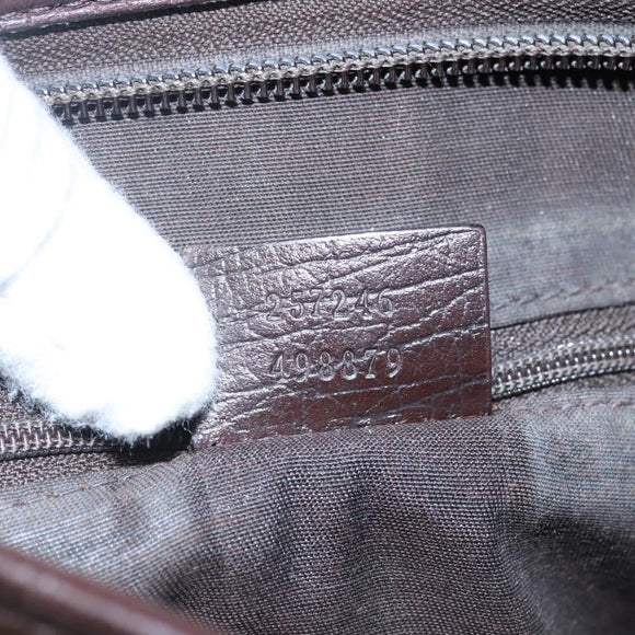 GUCCI GG Canvas Shoulder Bag Brown 257246 Auth bs22316