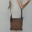 GUCCI GG Canvas Shoulder Bag Brown 257246 Auth bs22316-22