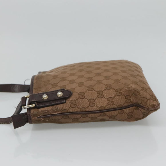 GUCCI GG Canvas Shoulder Bag Brown 257246 Auth bs22316