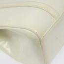 PRADA Hand Bag Patent leather White Auth bs22343-13