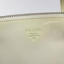 PRADA Hand Bag Patent leather White Auth bs22343-15