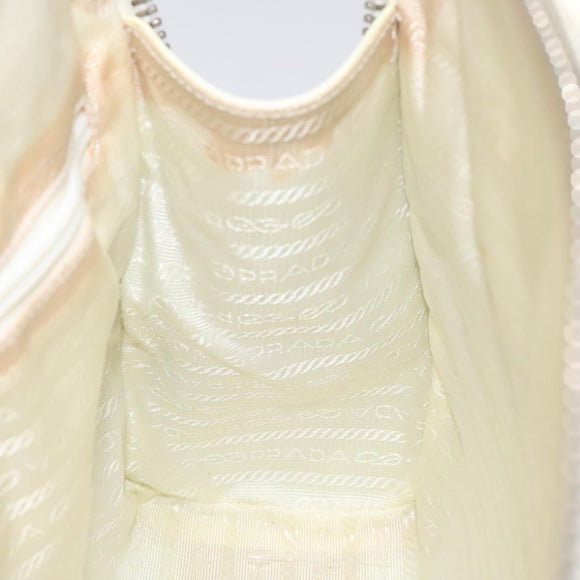 PRADA Hand Bag Patent leather White Auth bs22343