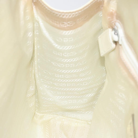 PRADA Hand Bag Patent leather White Auth bs22343