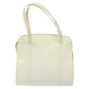 PRADA Hand Bag Patent leather White Auth bs22343-2