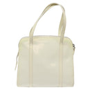 PRADA Hand Bag Patent leather White Auth bs22343-3