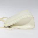 PRADA Hand Bag Patent leather White Auth bs22343-5