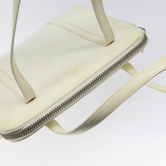 PRADA Hand Bag Patent leather White Auth bs22343