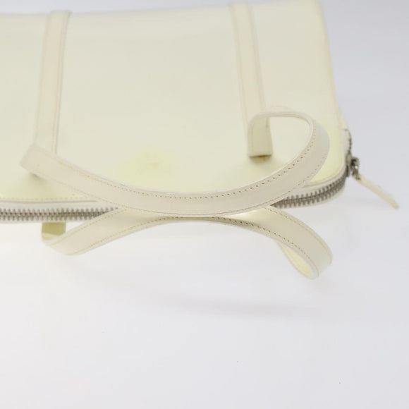 PRADA Hand Bag Patent leather White Auth bs22343