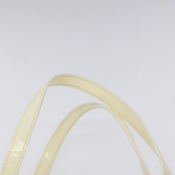 PRADA Hand Bag Patent leather White Auth bs22343