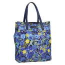 PRADA Flower Tote Bag Nylon Blue Auth bs22344-1