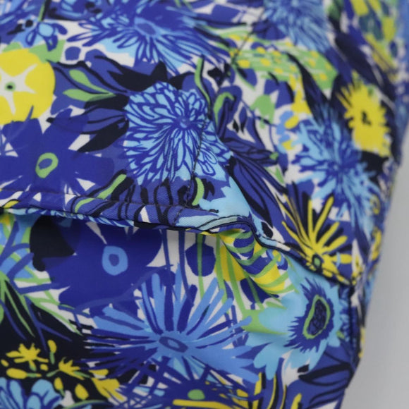 PRADA Flower Tote Bag Nylon Blue Auth bs22344