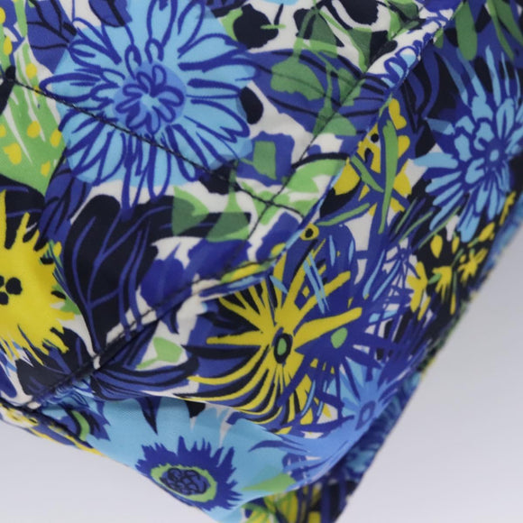 PRADA Flower Tote Bag Nylon Blue Auth bs22344