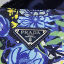 PRADA Flower Tote Bag Nylon Blue Auth bs22344-17