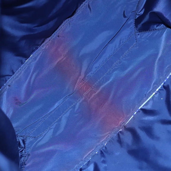 PRADA Flower Tote Bag Nylon Blue Auth bs22344