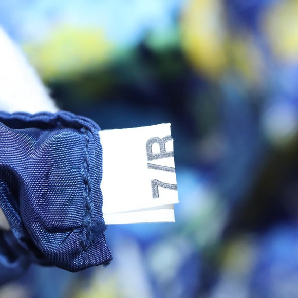 PRADA Flower Tote Bag Nylon Blue Auth bs22344