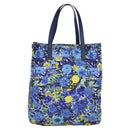 PRADA Flower Tote Bag Nylon Blue Auth bs22344-2