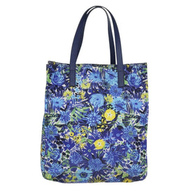PRADA Flower Tote Bag Nylon Blue Auth bs22344 - 0