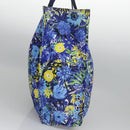 PRADA Flower Tote Bag Nylon Blue Auth bs22344-3