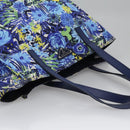 PRADA Flower Tote Bag Nylon Blue Auth bs22344-6