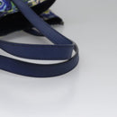 PRADA Flower Tote Bag Nylon Blue Auth bs22344-7