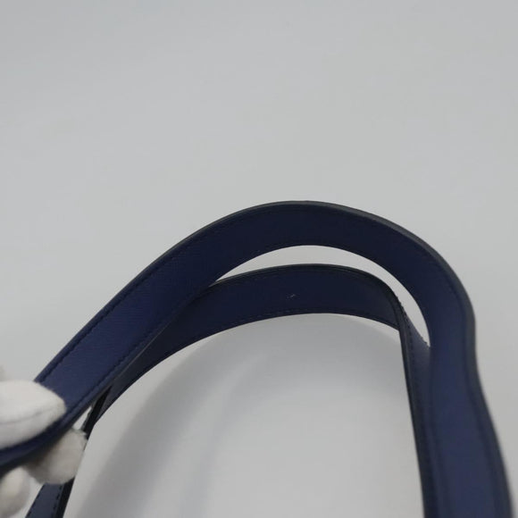 PRADA Flower Tote Bag Nylon Blue Auth bs22344