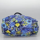 PRADA Flower Tote Bag Nylon Blue Auth bs22344-5