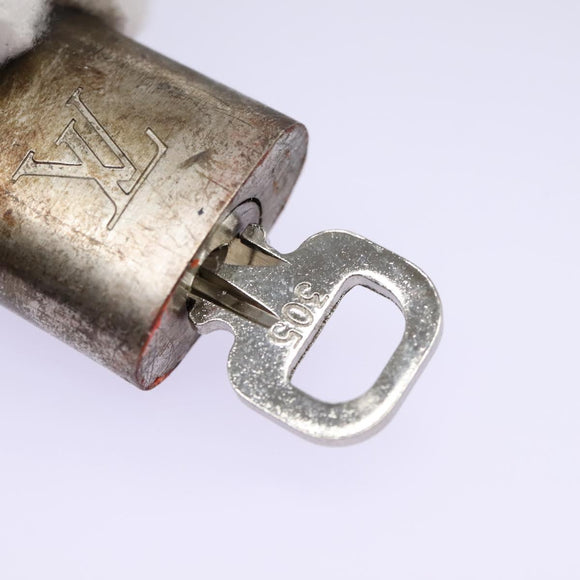LOUIS VUITTON Padlock metal Silver LV Auth bs22362