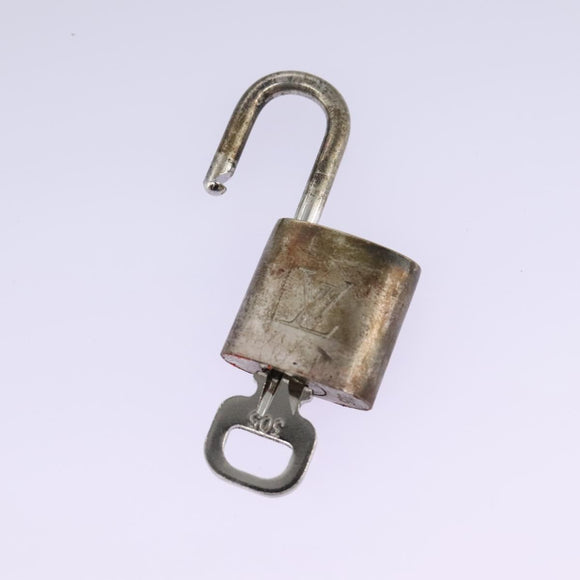 LOUIS VUITTON Padlock metal Silver LV Auth bs22362