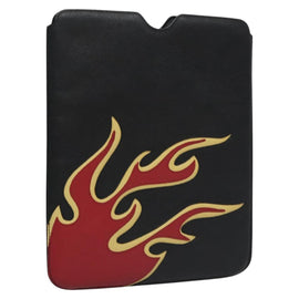 PRADA iPad Case Safiano leather Black Auth bs22372