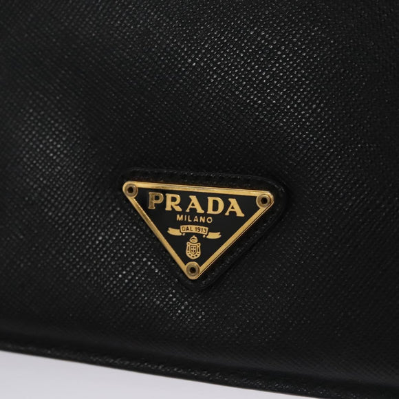 PRADA iPad Case Safiano leather Black Auth bs22372